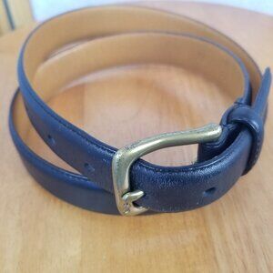 Polo Ralph Lauren Black Genuine Italian Leather Belt with Brass Buckle Size 36
